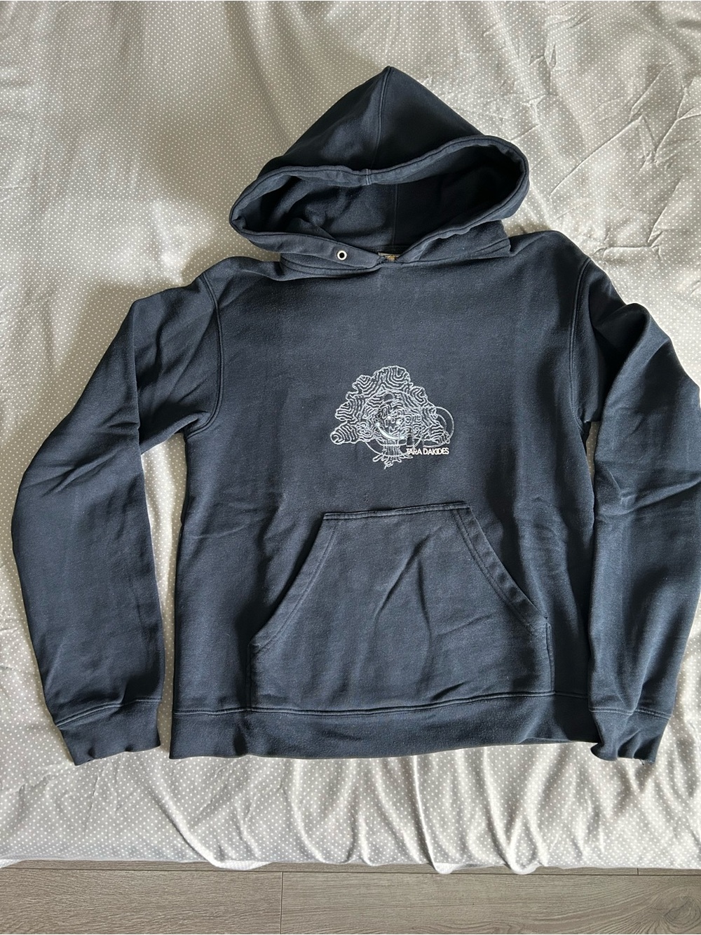 Vintage Japanese Brand Graphic Hoodie in Navy Blue